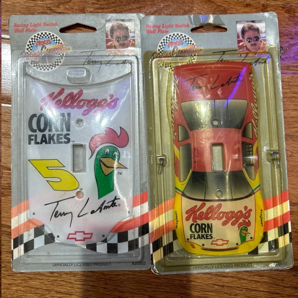 Vintage racing light switch wall plate Kellogg’s corn flakes Terry Labonte